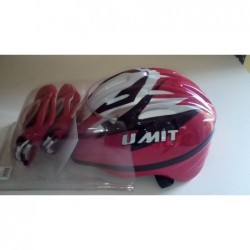 SET CASCO PROTECCIONES ROJO