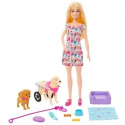 BARBIE PASEA PERRO SILLA RUEDA