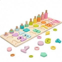 PUZZLE MADERA NUMEROS Y FORMAS