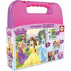 MALETA 4 PUZZLES PRINCESAS